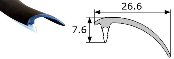 Embellecedor Exterior Parabrisas 26,6x7,6mm - Imagen 4