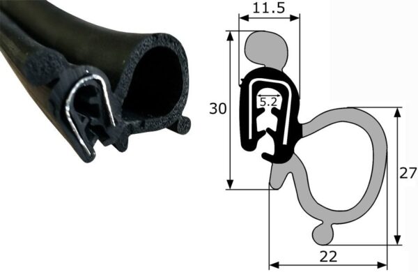 Goma Estanqueidad de Puerta 33,5x27mm - Imagen 4