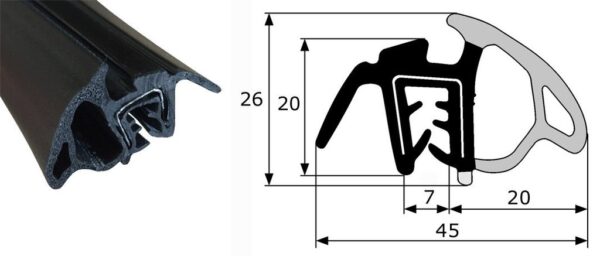 Goma Estanqueidad de Puerta con Pestaña 45x26mm - Imagen 4