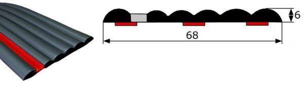 Moldura Adhesiva Negra/Roja 68x6mm - Imagen 5